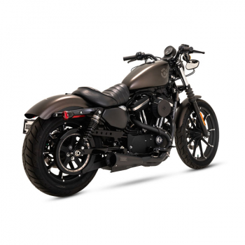 FULL EXHAUST SYSTEM UPSWEEP SS STEEL / BLACK FOR SPORTSTER  XL 1200 MY 04-20  EU APPROVAL