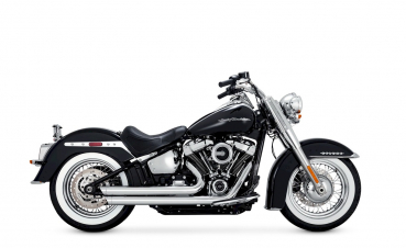 FULL EXHAUST SYSTEM BIG SHOTS STAGGERED 2 1/2 ZOLL FOR SOFTAIL M8  2018 EU APPROVED
