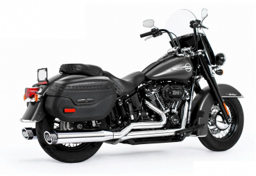 FULL EXHAUST SYSTEM TRUE DUAL "BULLDOG " FOR SOFTAIL  UP TO 2017 EU APPROVED