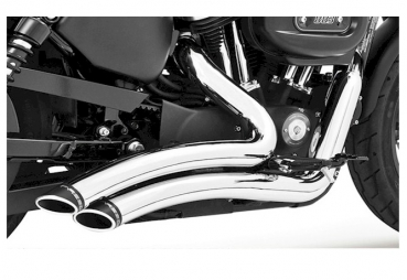 FULL EXHAUST SYSTEM  SHARP CURVE RADIUS FOR SPORTSTER XL1200  MY 04-20 EU APPROVED