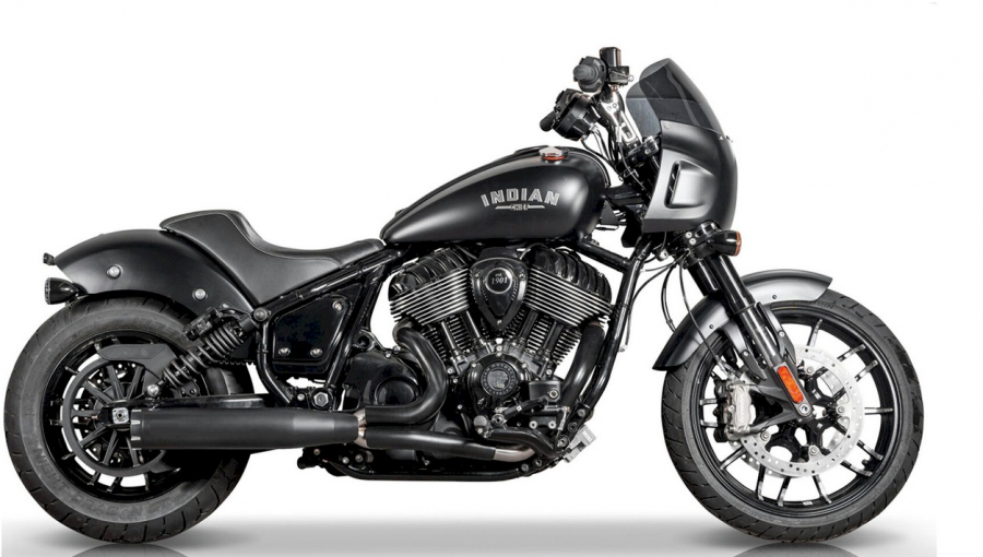 BlACK PERFORMANCE 2-INTO-1 EXHAUST SYSTEM FOR INDIAN CHIEF 2022 up Euro 5