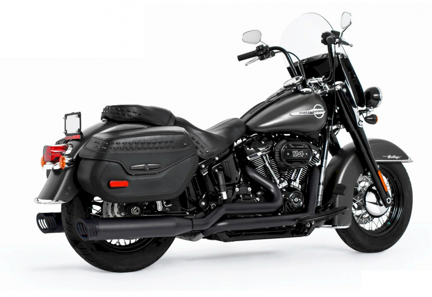 FULL EXHAUST SYSTEM TRUE DUAL "BULLDOG " FOR SOFTAIL  UP TO 2017 EU APPROVED